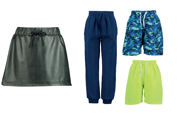 Belangrijke veiligheidswaarschuwing tienerrok, tiener joggingbroek en zwemshort Zeeman