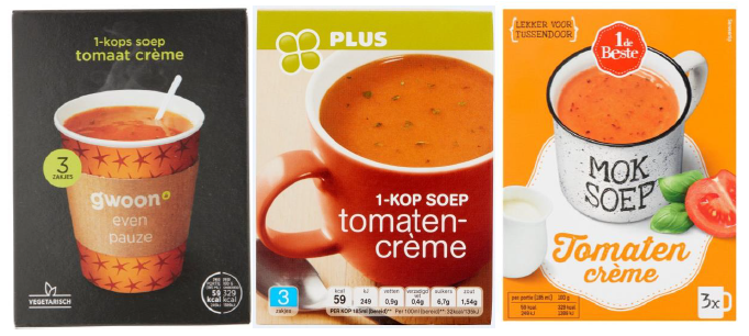 Veiligheidswaarschuwing 1 kops-tomatencrèmesoep