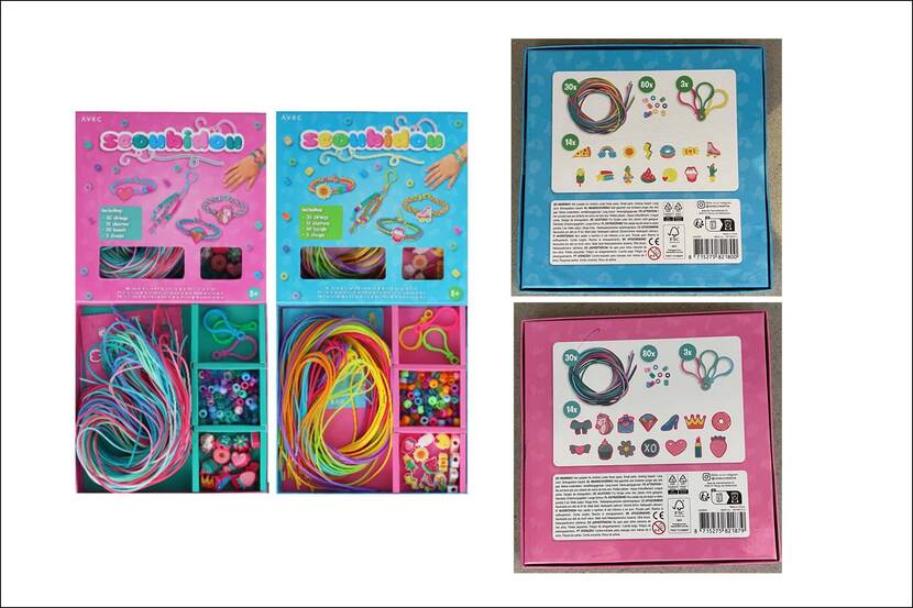 Veiligheidswaarschuwing AVEC Scoubidou set (sieradenset kinderen)