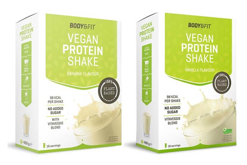 Veiligheidswaarschuwing Body & Fit Vegan Protein Vanilla 400G Shake en Vegan Protein Banana 400G Shake