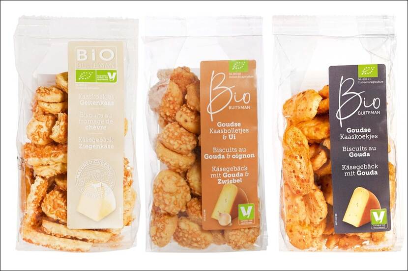 Veiligheidswaarschuwing Buiteman Kaaskoekjes geitenkaas, Goudse Kaasbolletjes ui en Goudse Kaaskoekjes van Udea