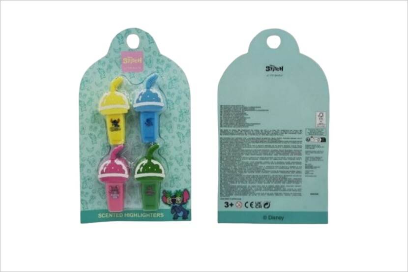 Veiligheidswaarschuwing DTR Stitch SL 4pk Scented Highlighters van Primark