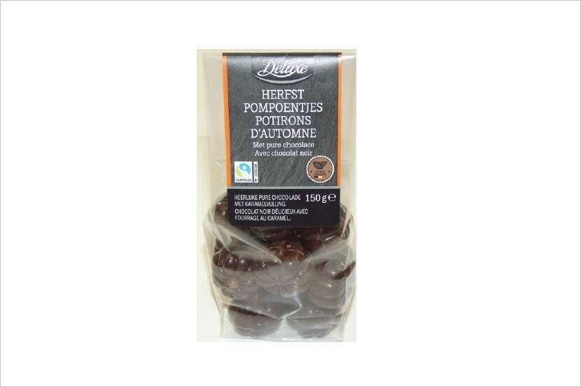 Veiligheidswaarschuwing Deluxe herfstpompoentjes met pure chocolade Lidl (amandelallergie)
