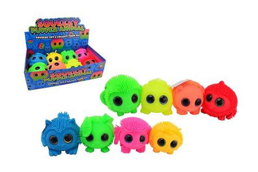 Veiligheidswaarschuwing Johntoy Fluffy dieren met grote ogen, 8 assorti