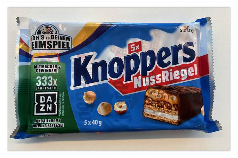 Veiligheidswaarschuwing Knoppers Nussriegel 5 stuks 200 gram van Storck BV