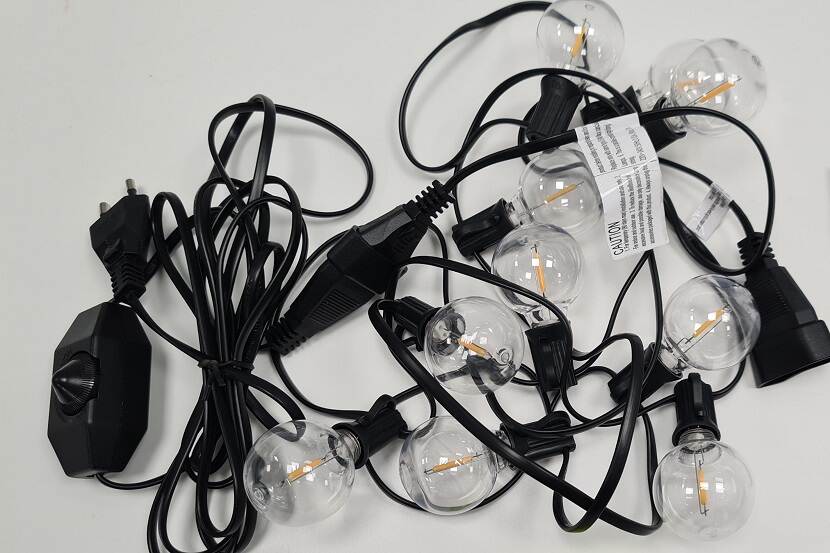 Veiligheidswaarschuwing Lichtsnoer en dimmer van Homezie