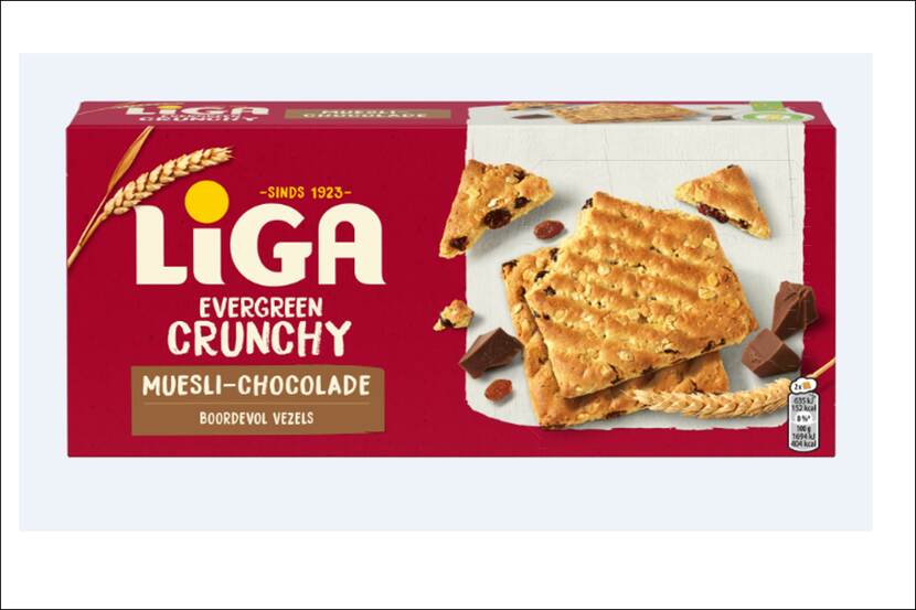 Veiligheidswaarschuwing Liga Evergreen Crunchy Muesli Chocolade, Bosvruchten en Krenten XL