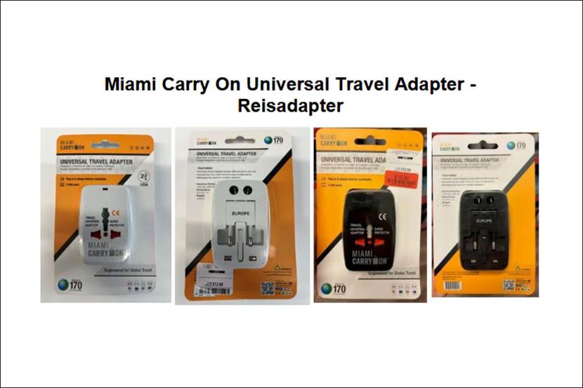Veiligheidswaarschuwing Miami Carry On Universal Travel Adapter - Reisadapter van TK Maxx
