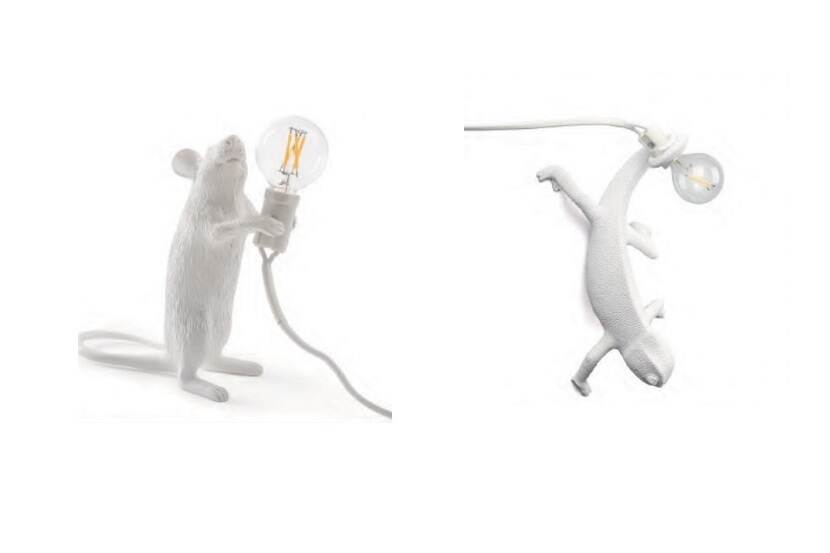Veiligheidswaarschuwing Mouse lamp en Chameleon lamp Seletti