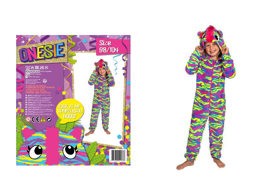 Veiligheidswaarschuwing Onesie 'Look at my stripetastic hood', Action