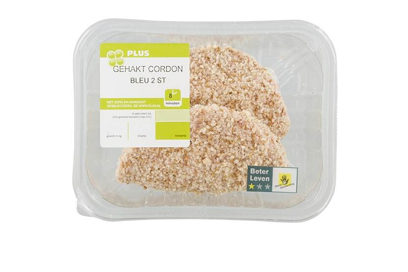 Veiligheidswaarschuwing PLUS Gehakt Cordon Bleu 2 stuks (pinda- en soja-allergie)