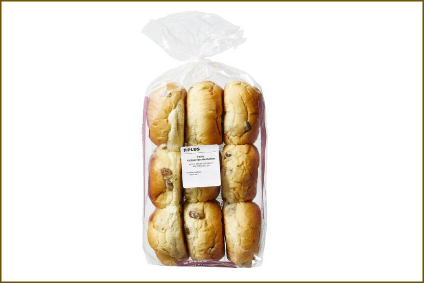 Veiligheidswaarschuwing PLUS Mini Krentenbollen 9 stuks (soja-allergie)