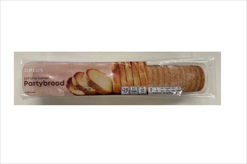Veiligheidswaarschuwing PLUS Partybrood wit (sesamallergie)