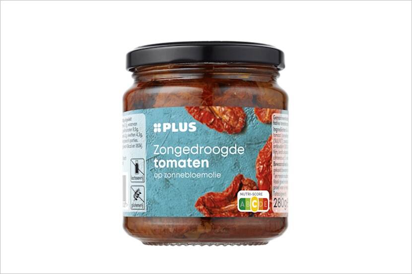 Veiligheidswaarschuwing PLUS Zongedroogde tomaten op zonnebloemolie
