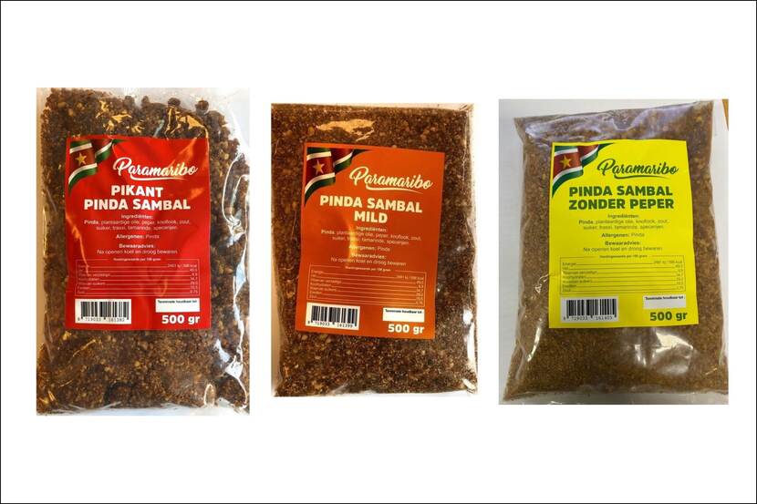 Veiligheidswaarschuwing Pindasambal Pikant, Mild en Zonder Peper (schaaldieren- en pinda-allergie)
