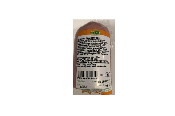 Veiligheidswaarschuwing Poiesz Boerenleverworst 200 gram (mosterdallergie)
