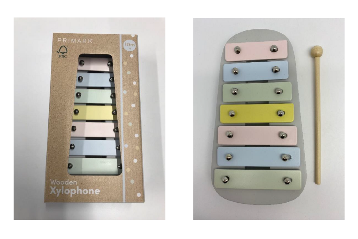 Veiligheidswaarschuwing Primark Wooden Xylophone
