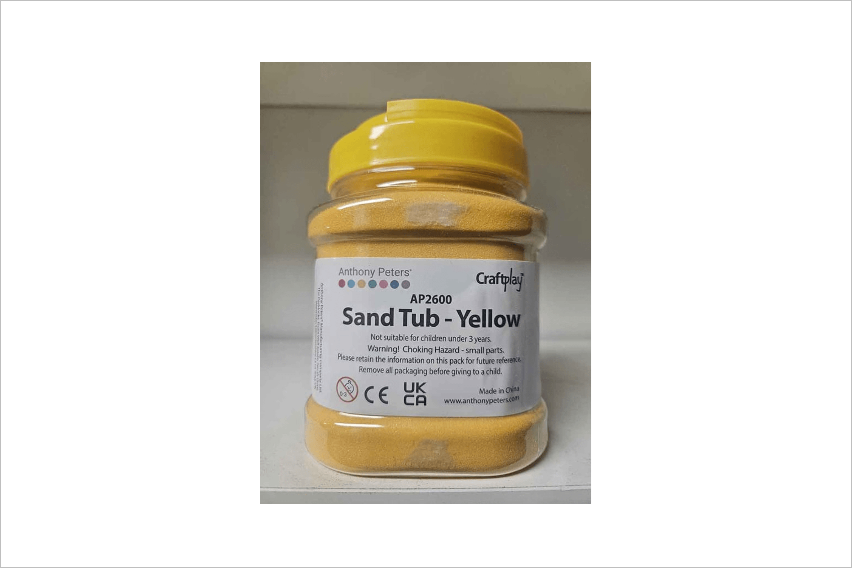 Veiligheidswaarschuwing Sand Tub Yellow 1 kg van joeppiewinkel.nl