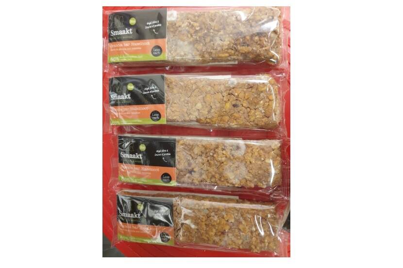 Veiligheidswaarschuwing Smaakt Less Carb granola bars hazelnoot