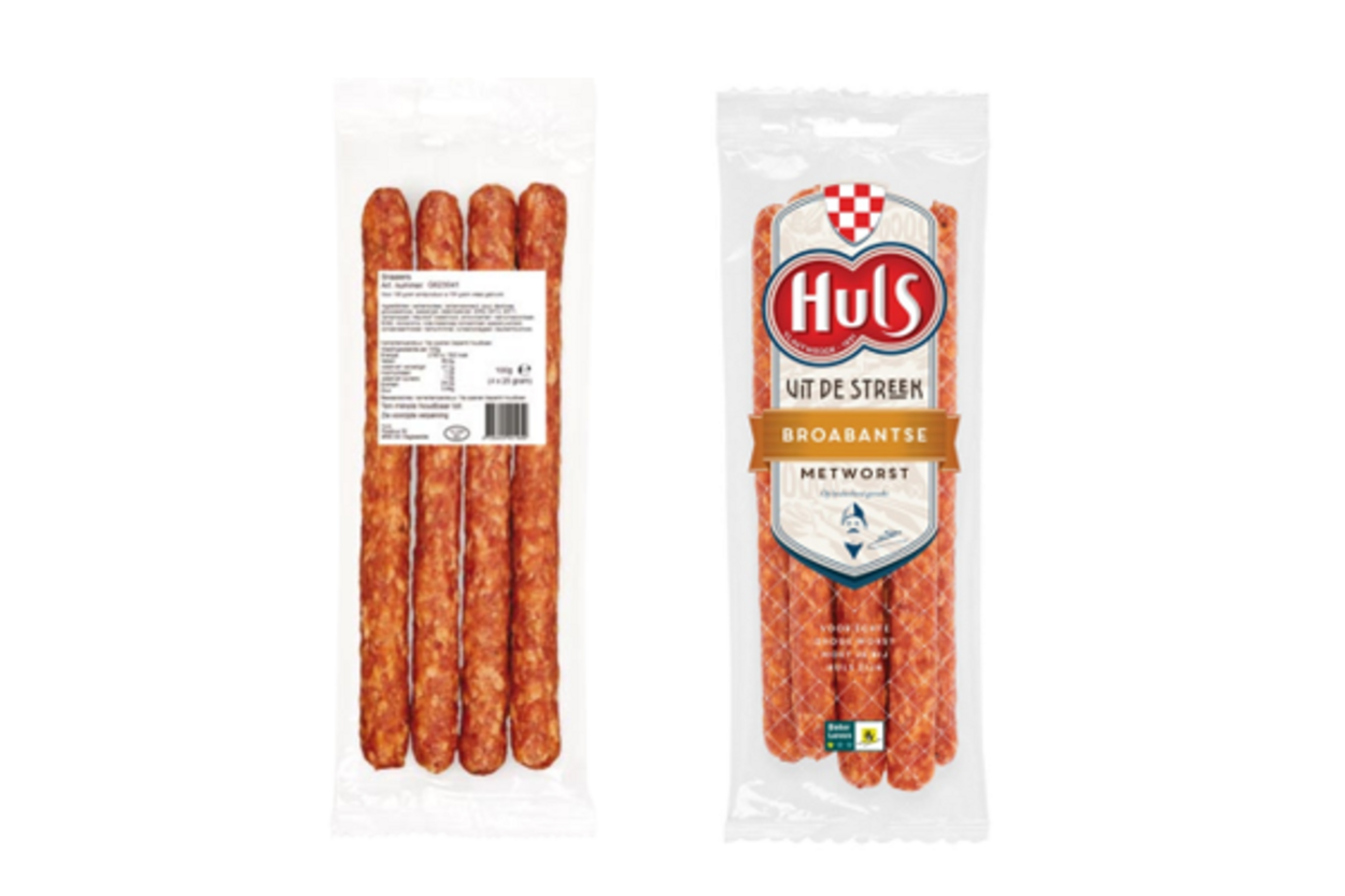Veiligheidswaarschuwing Snaaiers droge worstjes & Huls Broabantse metworst (lupine-, mosterd- of glutenallergie)