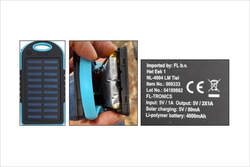 Veiligheidswaarschuwing Solar Power Bank Aurora blauw