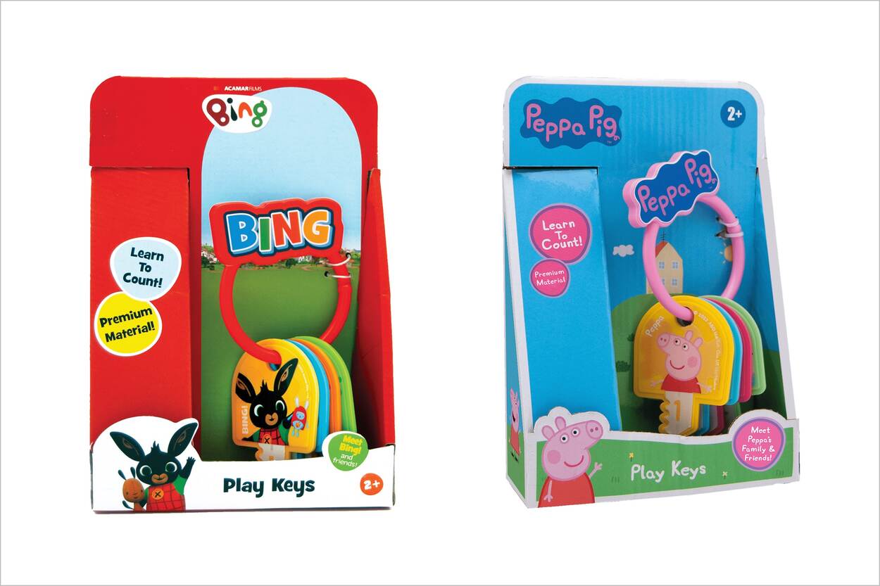 Veiligheidswaarschuwing Speelsleutels Bing en Peppa Pig