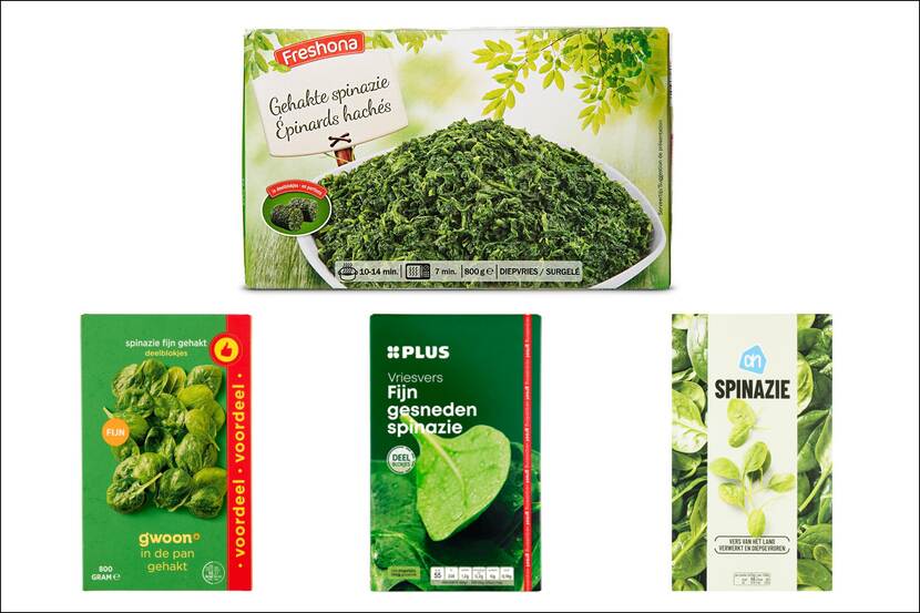 Veiligheidswaarschuwing Spinazie deelblokjes 450 gram en 800 gram diverse supermarkten