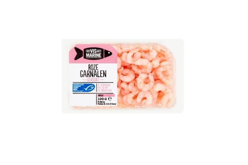 Veiligheidswaarschuwing Vis Marine roze garnalen 100 gram