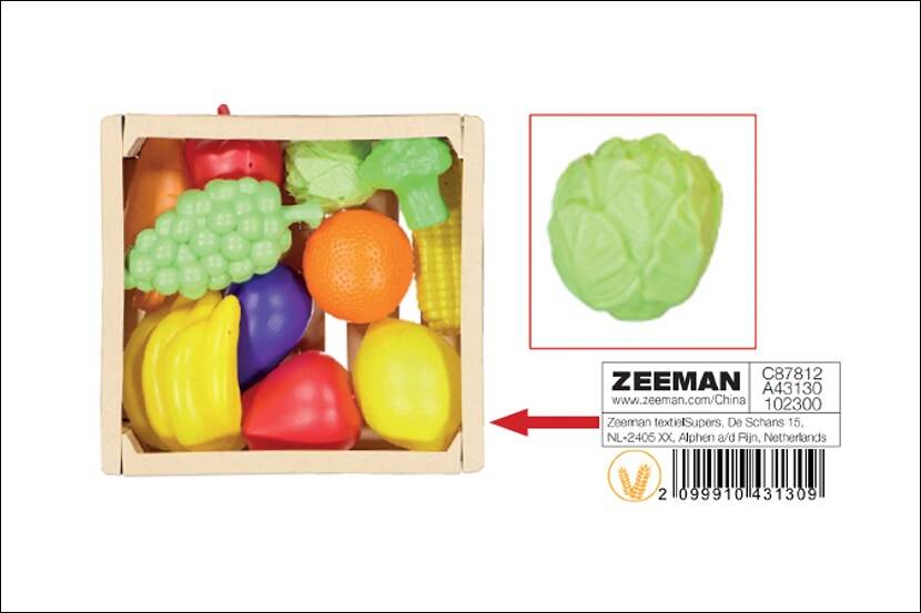 Veiligheidswaarschuwing fruitmandje van Zeeman