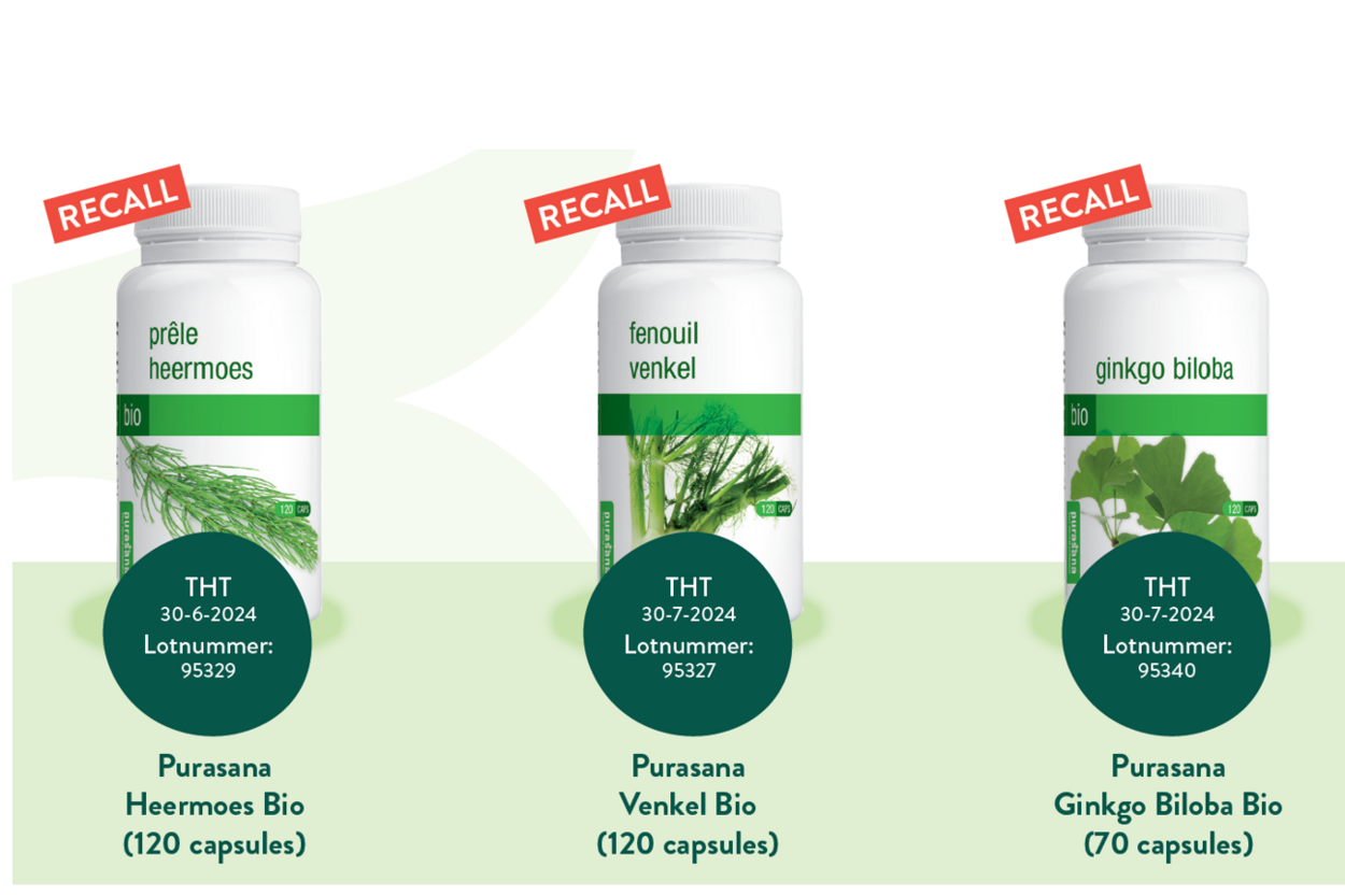 Veiligheidswaarschuwing kruidenpreparaten Purasana van Holland&Barrett