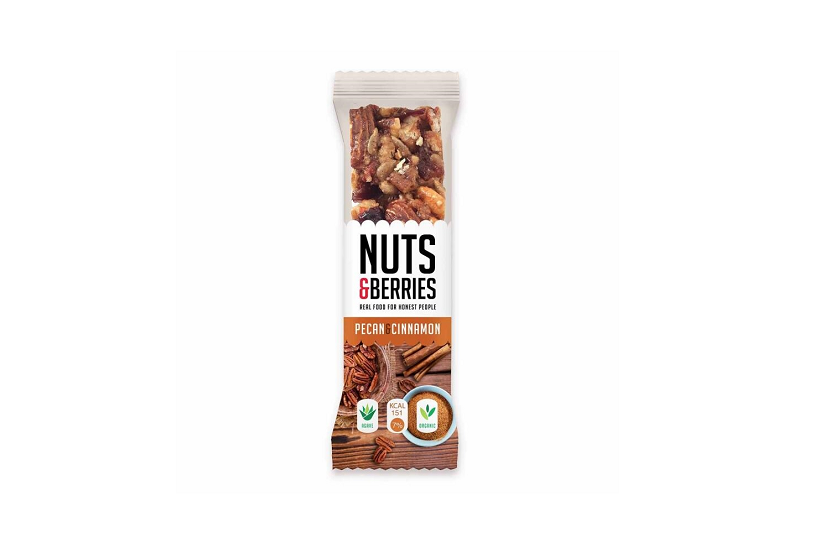 Veiligheidswaarschuwing pecan kaneel notenbar, Nuts & Berries
