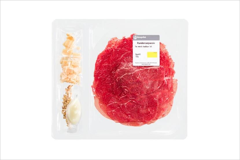 Veiligheidswaarschuwing rundercarpaccio van Hoogvliet