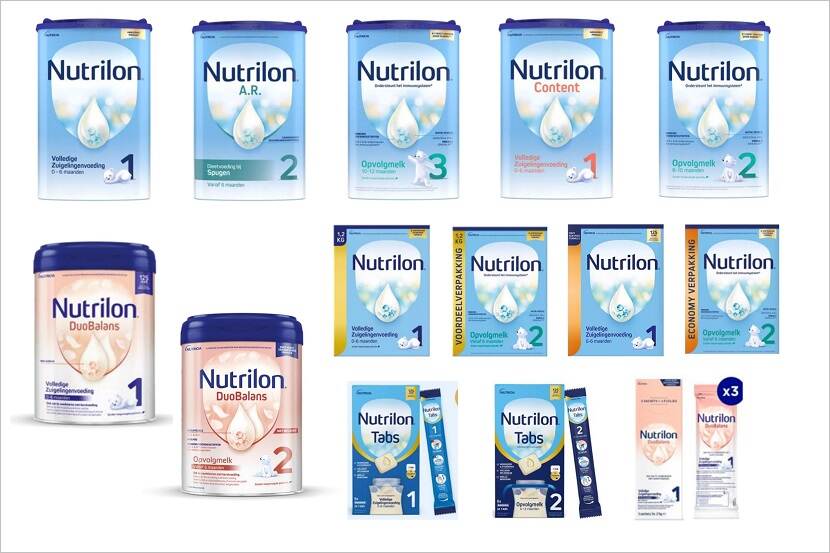 Veiligheidswaarschuwing verschillende Nutrilon producten van Danone